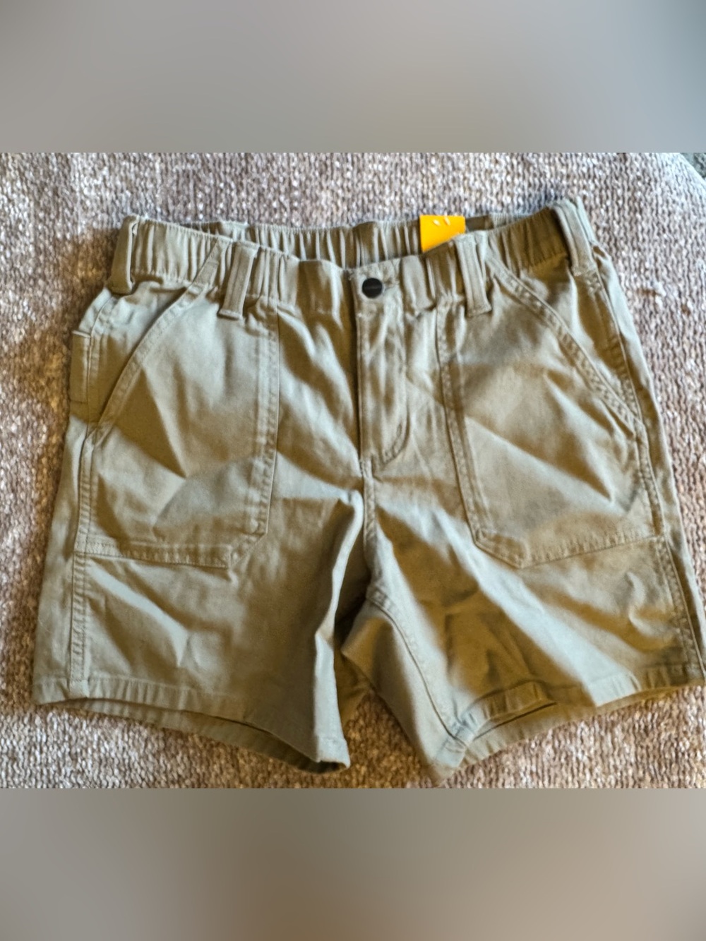Carhartt Womens Olive Utility Shorts with Front Patch Pockets